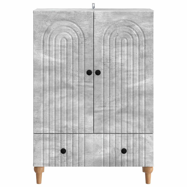 Sivupöytä Betoninharmaa 66 x 34,5 x 95 cm Tekninen puu