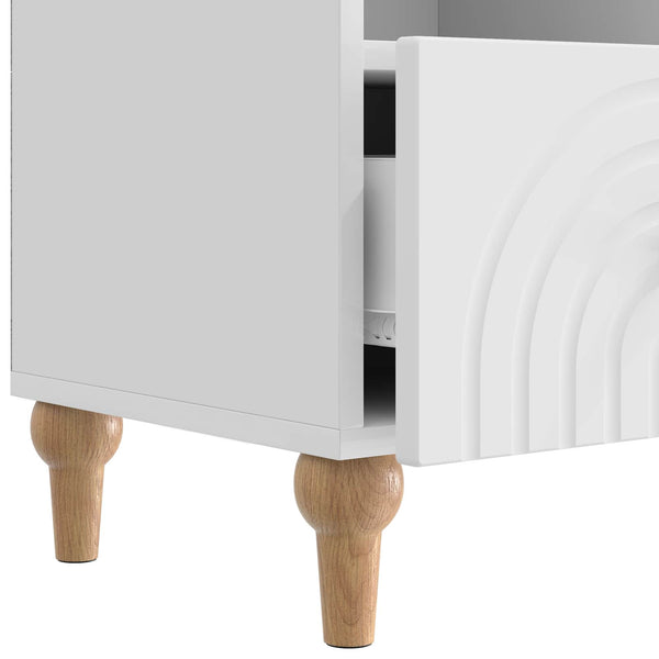 TV-kaappi 102 x 34,5 x 50 cm Kiiltävä Valkoinen Käsitelty puu