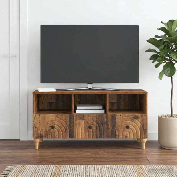 TV-kaappi 102 x 34,5 x 50 cm Vanha puu Käsitelty puu
