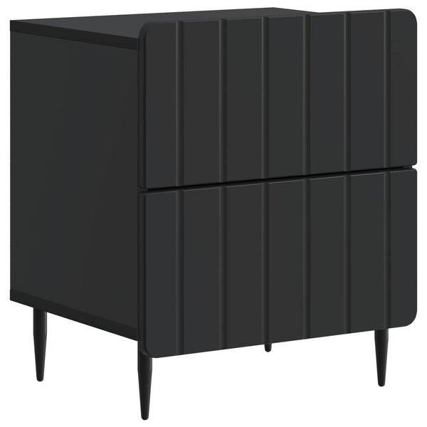Yöpöytäkaappi 2 kpl Musta 43 x 34,5 x 49,5 cm Tekninen puu