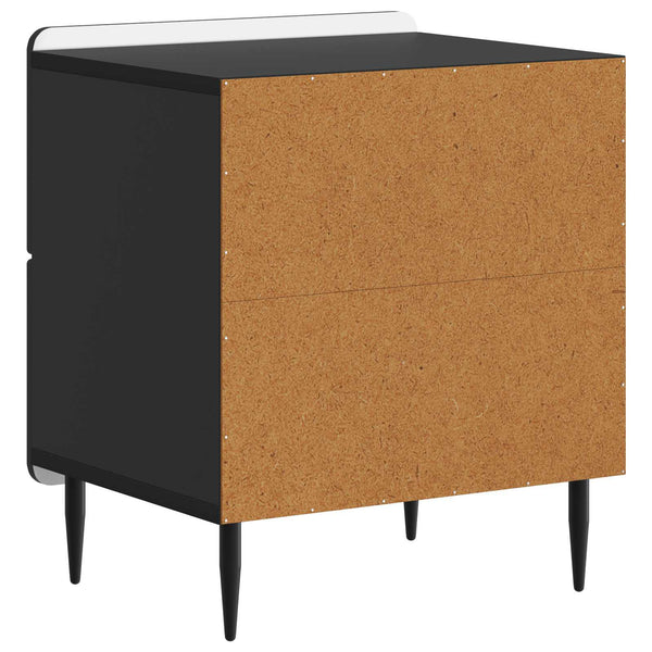 Yöpöytäkaappi 2 kpl Musta 43 x 34,5 x 49,5 cm Tekninen puu