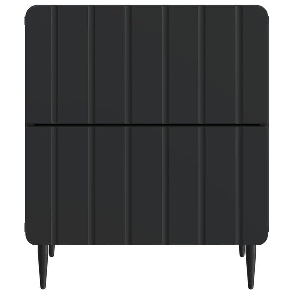 Yöpöytäkaappi 2 kpl Musta 43 x 34,5 x 49,5 cm Tekninen puu