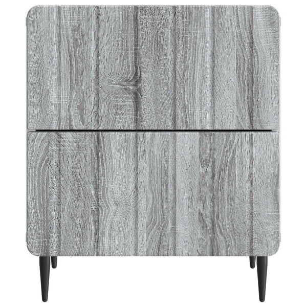 Yöpöytäkaappi 2 kpl Harmaa sonoma 43 x 34,5 x 49,5 cm