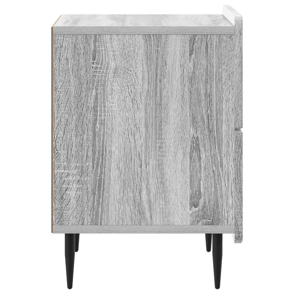 Yöpöytäkaappi 2 kpl Harmaa sonoma 43 x 34,5 x 49,5 cm