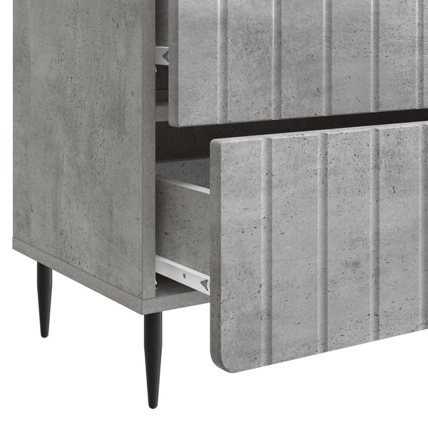 Yöpöytäkaappi Betoninharmaa 62 x 34,5 x 49,5 cm Tekninen puu
