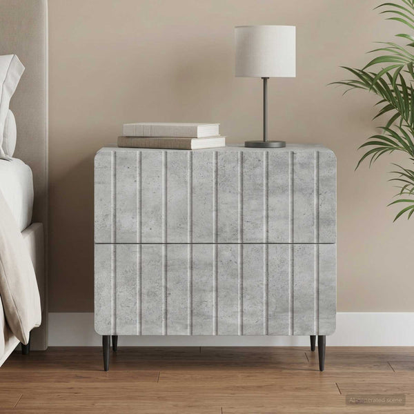 Yöpöytäkaappi Betoninharmaa 62 x 34,5 x 49,5 cm Tekninen puu