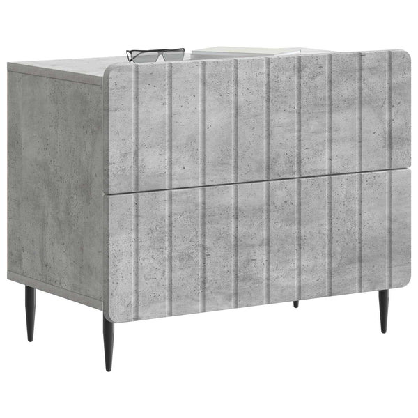 Yöpöytäkaappi Betoninharmaa 62 x 34,5 x 49,5 cm Tekninen puu