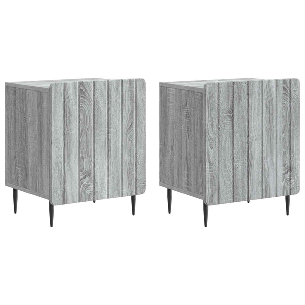 Yöpöytäkaappi 2 kpl Harmaa sonoma 43 x 34,5 x 52 cm