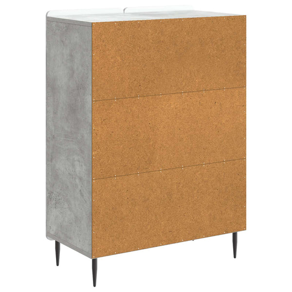 Sivupöytä Betoninharmaa 66 x 34,5 x 92 cm Tekninen puu
