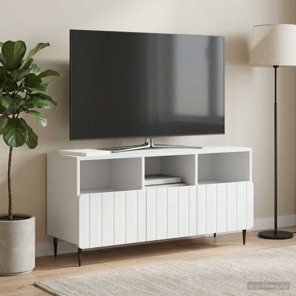 TV-kaappi valkoinen 102 x 34,5 x 50 cm Tekninen puu