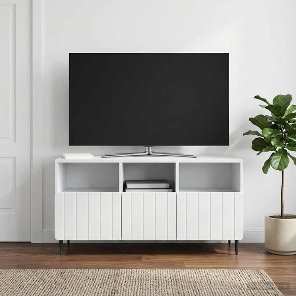 TV-kaappi valkoinen 102 x 34,5 x 50 cm Tekninen puu