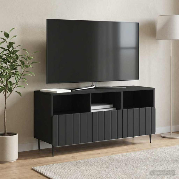 TV-kaappi laatikon kanssa Musta 102 x 34,5 x 50 cm Tekninen puu