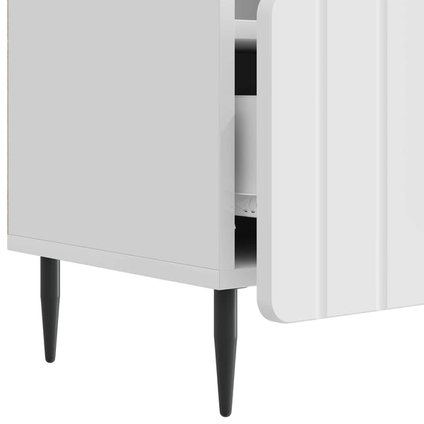 TV-kaappi Korkeakiiltoinen valkoinen 102 x 34,5 x 50 cm