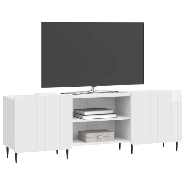 TV-kaappi Korkeakiiltoinen valkoinen 150 x 31 x 52 cm