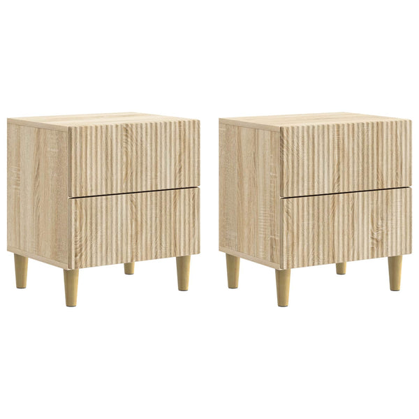 Yöpöytäkaappi 2 kpl Sonoma-tammi 43 x 34,5 x 48 cm Tekninen puu