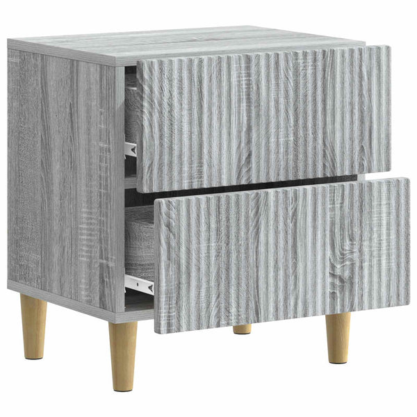 Yöpöytäkaappi 2 kpl Harmaa sonoma 43 x 34,5 x 48 cm