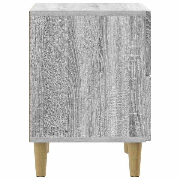 Yöpöytäkaappi 2 kpl Harmaa sonoma 43 x 34,5 x 48 cm