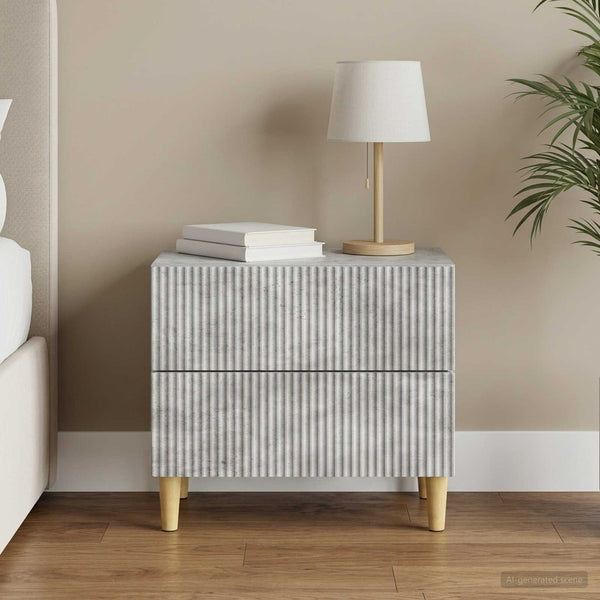 Yöpöytäkaappi Betoninharmaa 62 x 34,5 x 48 cm Tekninen puu