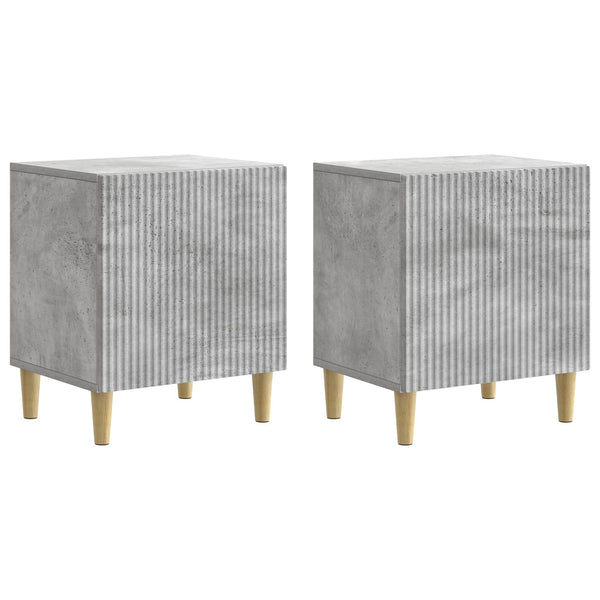 Yöpöytäkaappi 2 kpl Betoninharmaa 43 x 34,5 x 50 cm