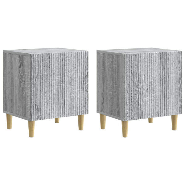 Yöpöytäkaappi 2 kpl Harmaa sonoma 43 x 34,5 x 50 cm
