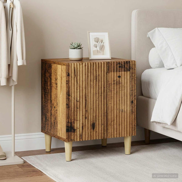 Yöpöytäkaappi 2 kpl Vanha puu 43 x 34,5 x 50 cm Tekninen puu