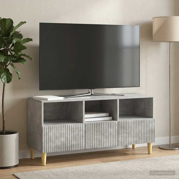 TV-kaappi 102 x 34,5 x 50 cm Betoninharmaa Tekninen puu