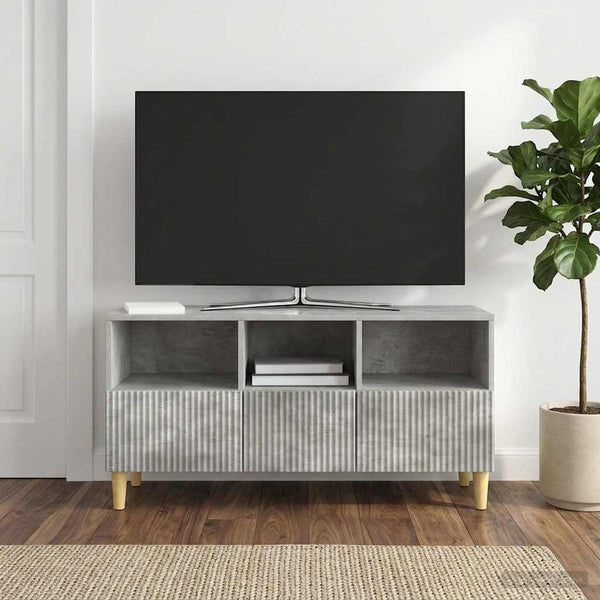TV-kaappi 102 x 34,5 x 50 cm Betoninharmaa Tekninen puu