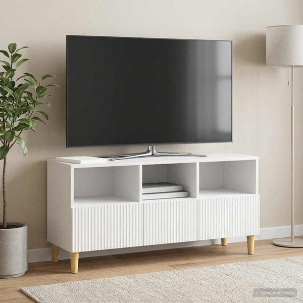 TV-kaappi 102 x 34,5 x 50 cm Korkeakiiltoinen valkoinen