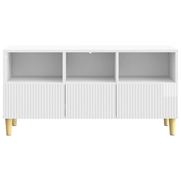 TV-kaappi 102 x 34,5 x 50 cm Korkeakiiltoinen valkoinen