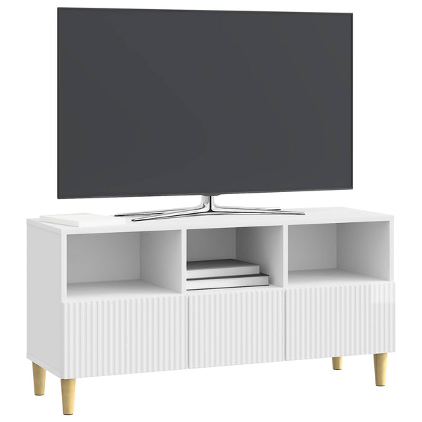 TV-kaappi 102 x 34,5 x 50 cm Korkeakiiltoinen valkoinen