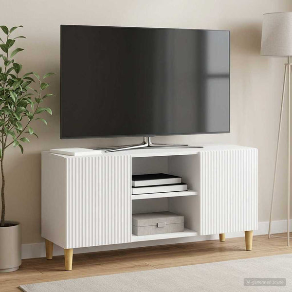 TV-kaappi 102 x 34,5 x 50 cm Korkeakiiltoinen valkoinen