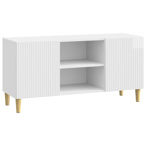TV-kaappi 102 x 34,5 x 50 cm Korkeakiiltoinen valkoinen