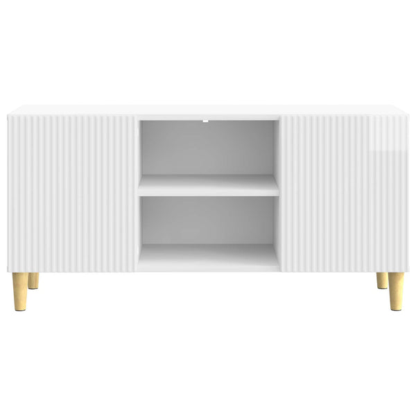 TV-kaappi 102 x 34,5 x 50 cm Korkeakiiltoinen valkoinen