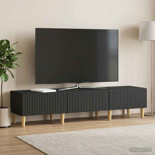 TV-kaappi 147 x 34,5 x 30 cm Musta Tekninen puu