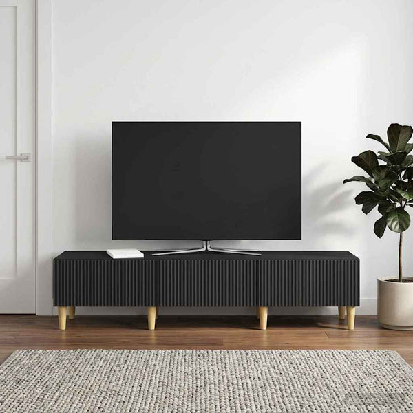 TV-kaappi 147 x 34,5 x 30 cm Musta Tekninen puu
