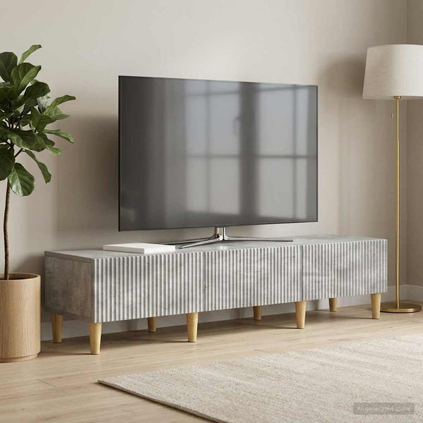 TV-kaappi Betoninharmaa 147 x 34,5 x 30 cm Tekninen puu