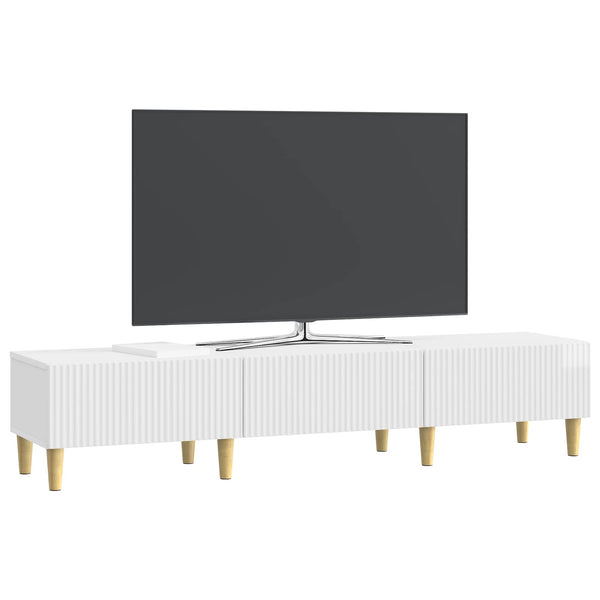 TV-kaappi Korkeakiiltoinen valkoinen 147 x 34,5 x 30 cm