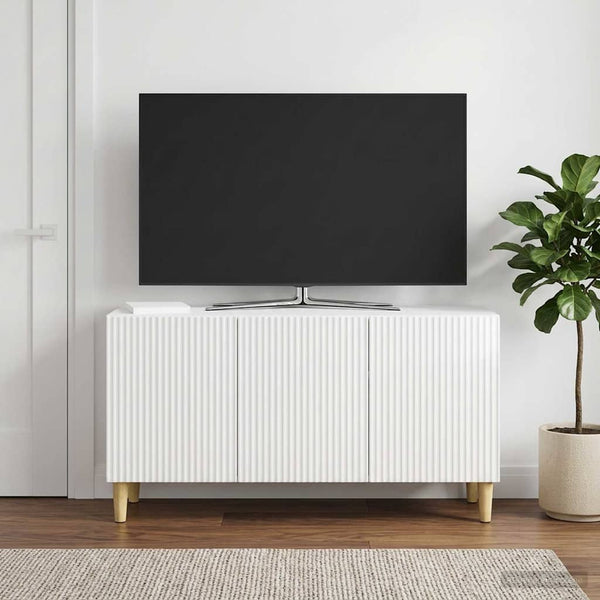 TV-kaappi 99 x 34,5 x 50 cm Korkeakiiltoinen valkoinen