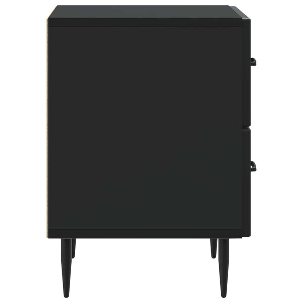 Yöpöytäkaappi 2 kpl Musta 43 x 34,5 x 47,5 cm Tekninen puu