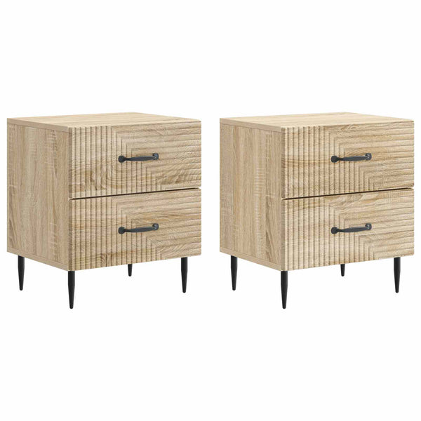 Yöpöytäkaappi 2 kpl Sonoma-tammi 43 x 34,5 x 47,5 cm