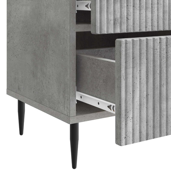 Yöpöytäkaappi 2 kpl Betoninharmaa 43 x 34,5 x 47,5 cm