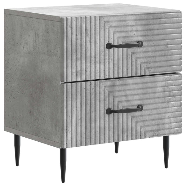 Yöpöytäkaappi 2 kpl Betoninharmaa 43 x 34,5 x 47,5 cm