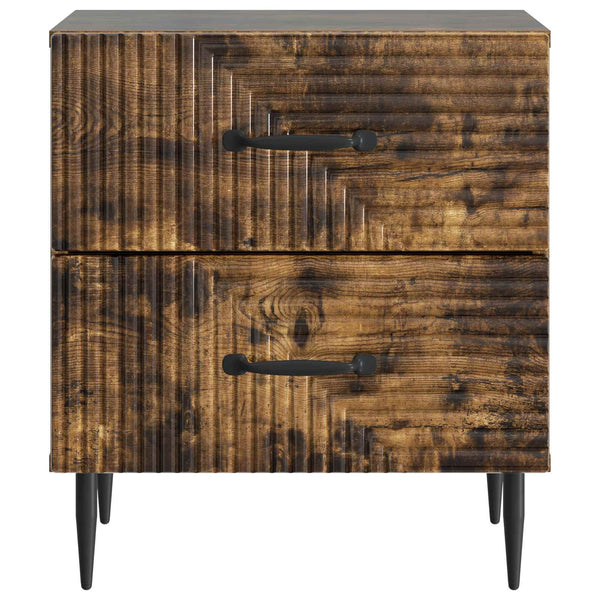Yöpöytäkaappi 2 kpl Savutammi 43 x 34,5 x 47,5 cm Tekninen puu