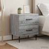 Yöpöytäkaappi 2 kpl Harmaa sonoma 43 x 34,5 x 47,5 cm