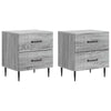 Yöpöytäkaappi 2 kpl Harmaa sonoma 43 x 34,5 x 47,5 cm
