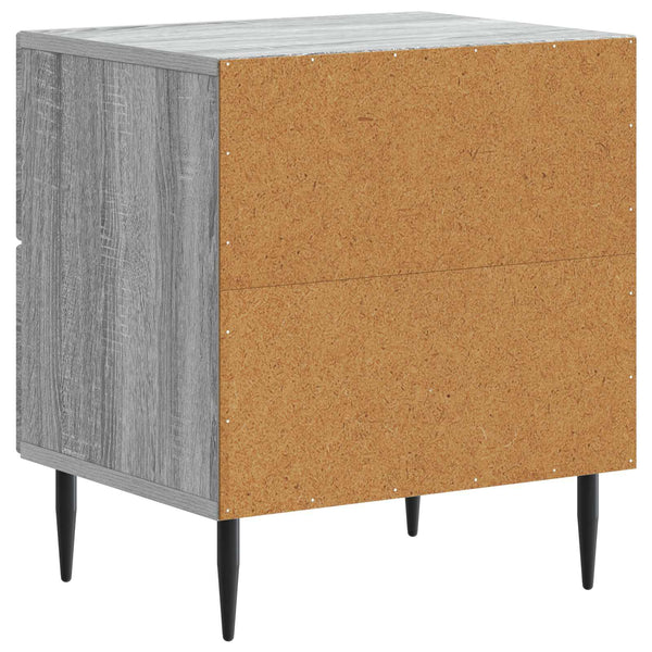 Yöpöytäkaappi 2 kpl Harmaa sonoma 43 x 34,5 x 47,5 cm