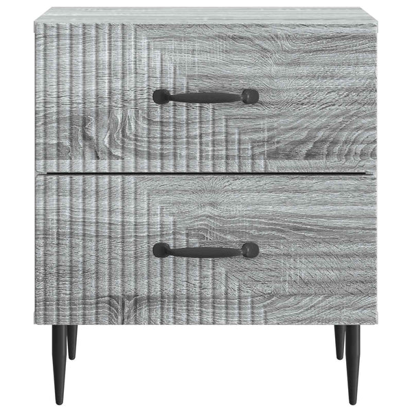 Yöpöytäkaappi 2 kpl Harmaa sonoma 43 x 34,5 x 47,5 cm