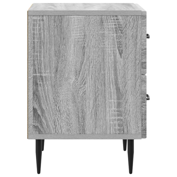 Yöpöytäkaappi 2 kpl Harmaa sonoma 43 x 34,5 x 47,5 cm