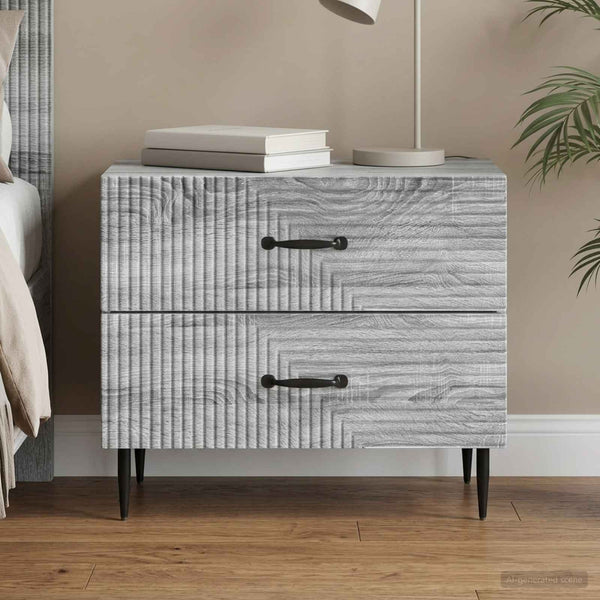 Yöpöytäkaappi Harmaa sonoma 62 x 34,5 x 47,5 cm Tekninen puu