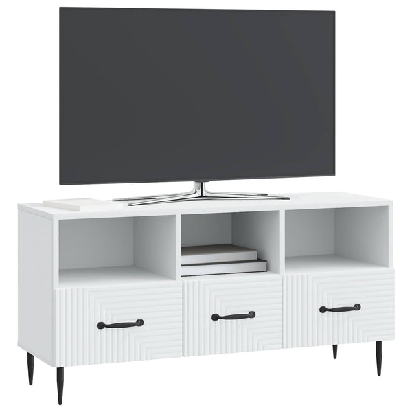 TV-kaappi valkoinen 102 x 34,5 x 50 cm Tekninen puu